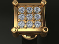 Серьги-гвоздики Cluster Square Diamond 161027