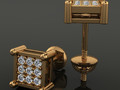 Серьги-гвоздики Cluster Square Diamond 161027