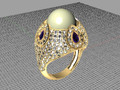 Perl Ring Diamonds на боковой 55885