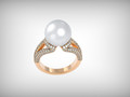 кольцо с жемчугом Mikimoto 3д 3д 176568