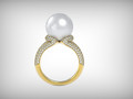 кольцо с жемчугом Mikimoto 3д 3д 176568