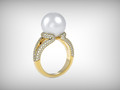 кольцо с жемчугом Mikimoto 3д 3д 176568