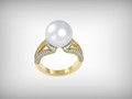 кольцо с жемчугом Mikimoto 3д 3д 176568