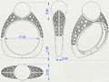 Кольцо с жемчужным мотивом 120534