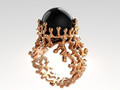 Кольцо Coral Black Pearl 44533