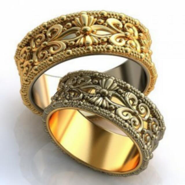 Ажурное кольцо для свадьбы с узором Майя