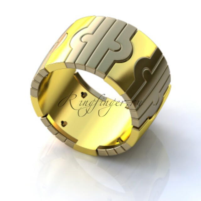 Широкие брендовые кольца для венчания в виде браслета