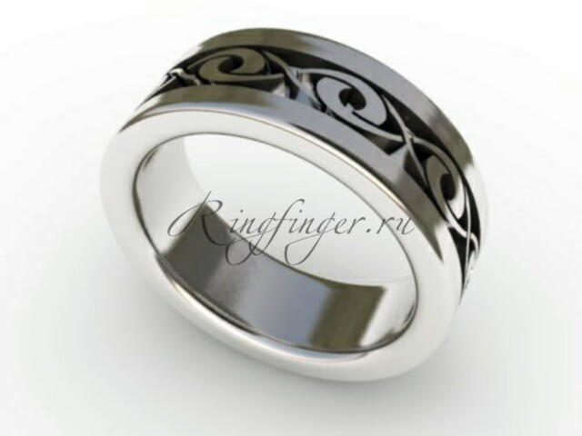 Стильное узорчатое кельтское кольцо для обручения