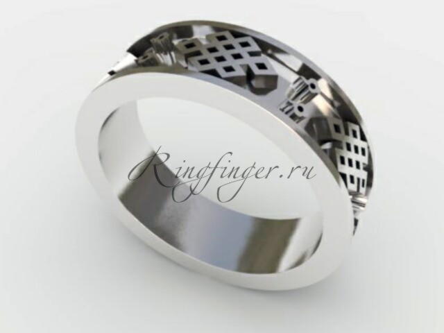 Кельтское венчальное кольцо с объемным узором