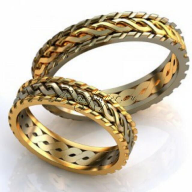 Узкое плетенное кельтское кольцо для свадьбы