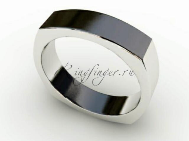 Квадратное кольцо для венчания с закругленными гранями