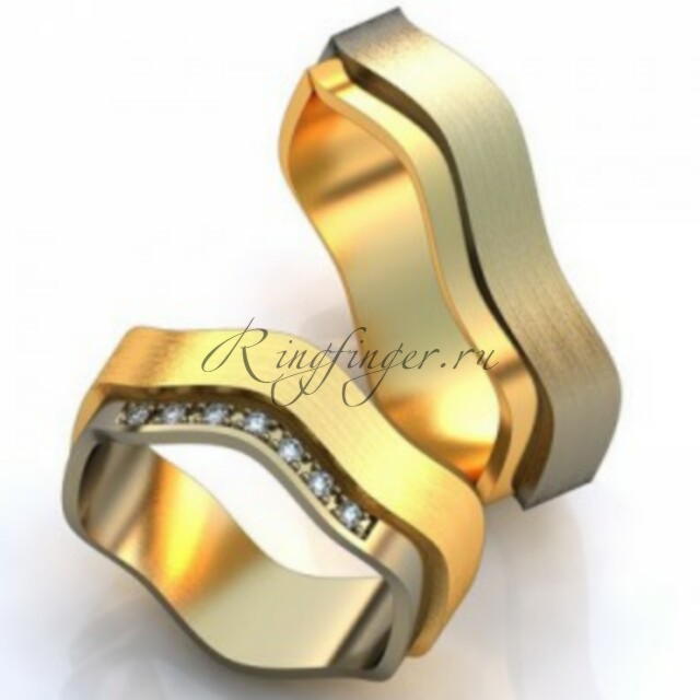 Матовые кольца для свадьбы неправильной формы