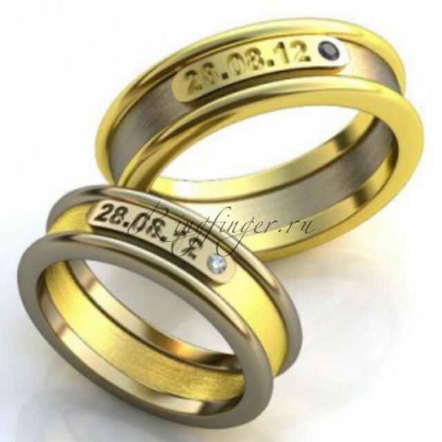 Матовые кольца для венчания с памятной датой