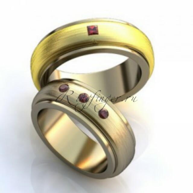 Матовые свадебные кольца с выгнутой поверхностью