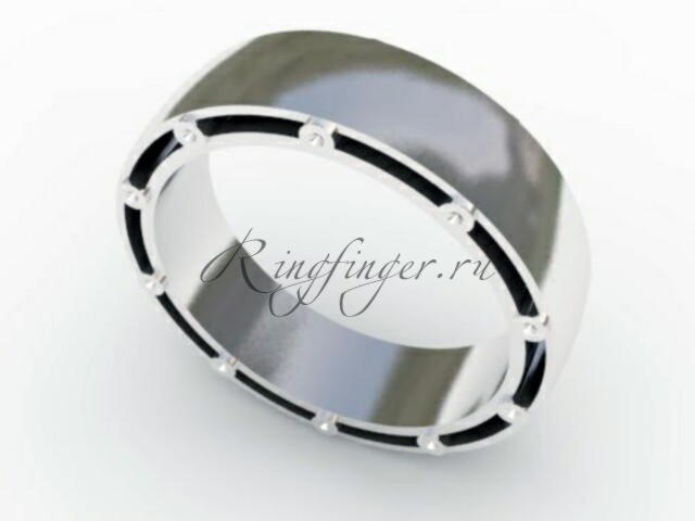Мужское классическое обручальное двухслойное кольцо