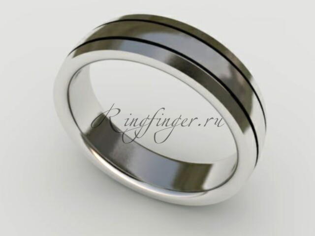 Свадебное кольцо для мужчин с двумя параллельными бороздками
