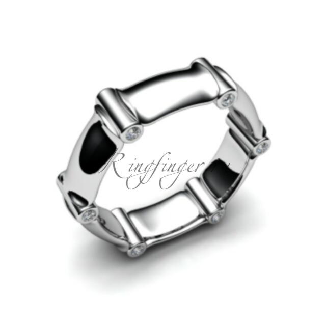 Кольцо мужское свадебное в виде шестигранника с камнями