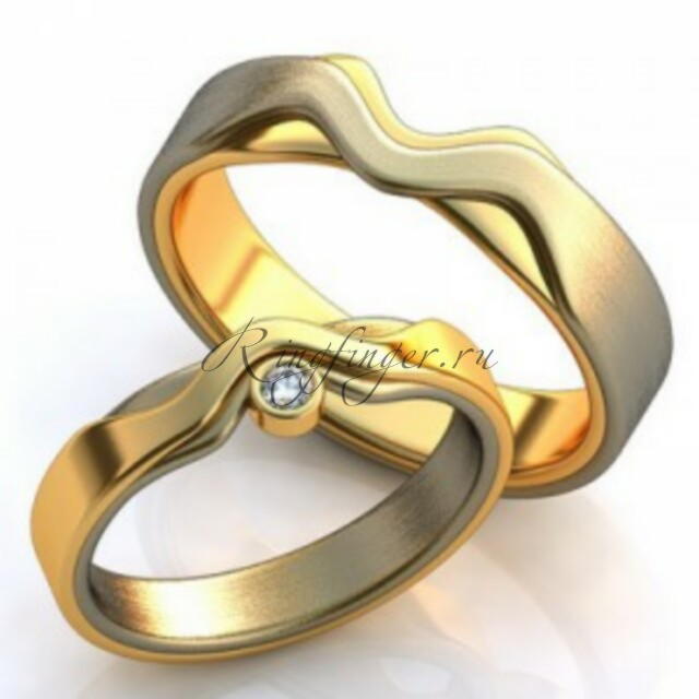 Парные колечки для венчания с выгнутой поверхностью