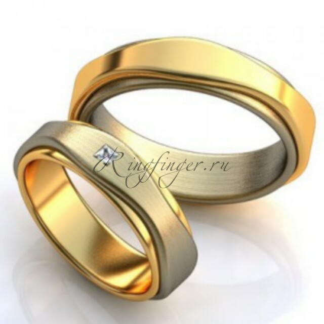 Эффектные двуслойные парные кольца для венчания