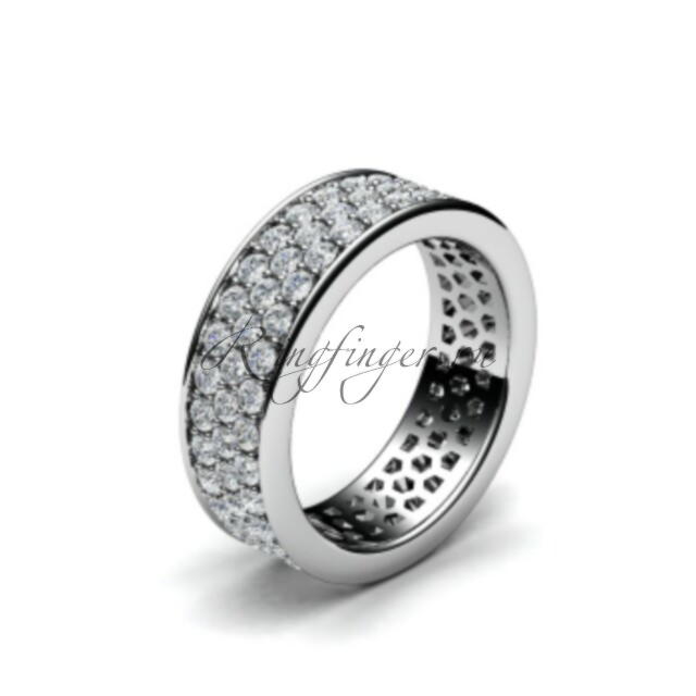 Широкое свадебное кольцо с поверхностью из драгоценных камней