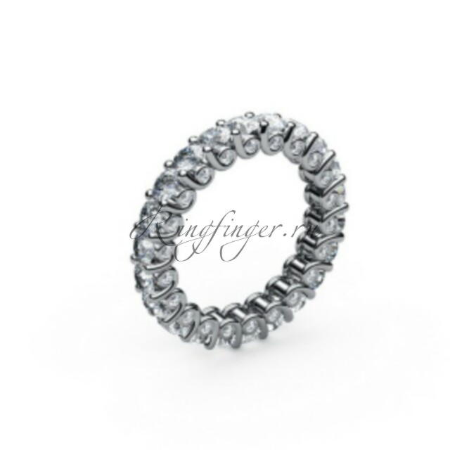 Миниатюрное кольцо для обручения с камнями и интересным дизайном
