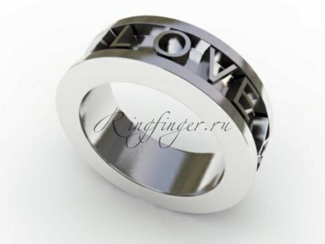 Обручальное кольцо со словами признания в любви