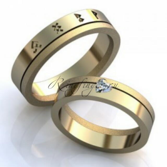Кольцо для венчания со словами в виде иероглифов